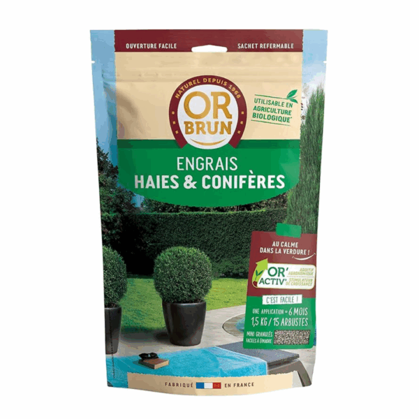 Engrais Haies & Conifères 1,5 kg – OR BRUN